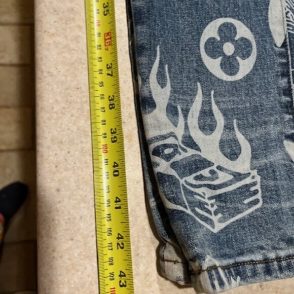 Rare Bluecarats Men's Denim Jeans 5 pocket  Royalty and Honor Size 33  Printed - Picture 9 of 12